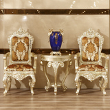 欧式餐椅奢华大气扶手椅香槟金色展厅装饰靠背椅洽谈椅现货特价
