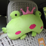 青蛙汽车头枕护颈枕车用腰靠情侣高档车枕卡通靠枕可爱枕头一对装