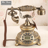 新古典欧式美式样板房样板间软装摆件装饰品古铜色实用固定电话机