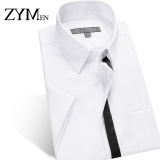 ZYMEN 2016款夏季男士短袖衬衫 商务休闲正装抗皱中青年男短衬衣