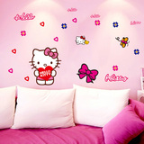 可移除墙贴纸墙纸贴画 Hello Kitty KT凯蒂猫 温馨卧室客厅床头