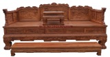 明清古典中式红木家具刺猬紫檀非洲花梨木虎爪腿真龙扶手罗汉床