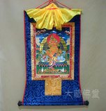西藏唐卡画财神佛像画63*35厘米中号鎏金印刷唐卡