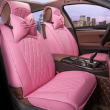 新款卡通可爱汽车坐垫四季通用粉色时尚女士专用座椅套皮全包座套