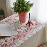 棉麻家纺布艺日式简约桌布 田园餐桌桌布 方形手工小清新餐桌布