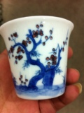 青花釉里红茶杯  古董古玩 仿古瓷器 收藏旧货 做旧瓷器