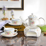 陶瓷玻璃花茶具套装 花茶壶滤泡水果茶壶整套 花果茶加热花草茶具