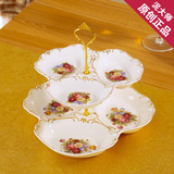 创意欧式陶瓷水果盘干果盘客厅下午茶多层点心架蛋糕盘结婚礼物