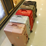 USO玫瑰金拉杆箱铝框旅行行李箱万向轮20登机箱包24/26寸皮箱子女