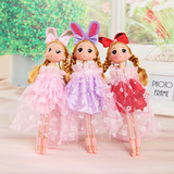 玩具礼服婚纱 娃娃衣服 装饰礼服 服装粉紫色粉红色短裙 手工制作