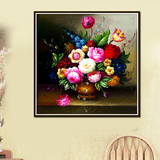 精准印花3D十字绣新款油画花瓶花开富贵欧式客厅花卉系列5D静物绣