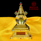 藏传佛教用品次仁拉索太阳能转经轮菩提塔舍利塔车载佛堂摆件