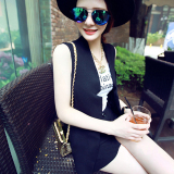 韩国东大门薄马甲女夏2015韩版中长款西装女士马甲夏季背心薄外套