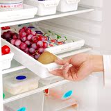 现货包邮日式抽屉式冰箱收纳盒 厨房用品整理盘 可组合冷藏冷冻收