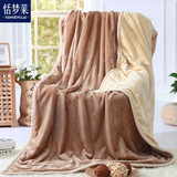毛毯纯色双层加厚特厚珊瑚绒法兰绒云貂绒毯子冬季保暖床单绒盖毯