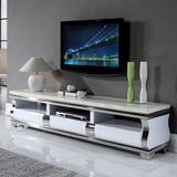 大理石电视柜 简约现代不锈钢装饰黑白多色茶几电视柜 台面可定制
