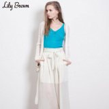 Lily Brown 2016春夏新品 镂空长款针织衫（商场同款）