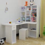 字书桌带书柜书架组合转角实木儿童台式家用一体式电脑桌子学习写