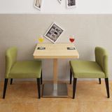 欧式新款 咖啡厅休闲西餐厅桌椅 奶茶店甜品店仿木餐桌椅组合