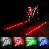 山地自行车激光圆形尾灯平行线警示灯死飞车后尾灯可充电钻石尾灯