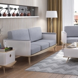 斯品家居现代简约布艺沙发单双三人 白蜡木实木沙发可拆洗家具