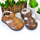 恰爱纳夏季新款男童皮鞋 1-2-3岁男宝宝包头凉鞋儿童韩版童鞋潮