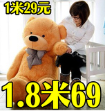 泰迪熊大熊猫毛绒玩具熊公仔玩偶1米1.2米1.6米布娃娃生日礼物女