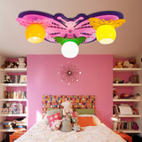 温馨儿童卧室吸顶灯 创意女孩房间顶灯 LED蝴蝶灯具 卡通书房灯饰