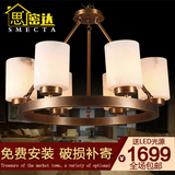 新中式吊灯全铜吊灯仿云石灯美式欧式客厅卧室餐厅现代灯具灯饰