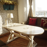 简易纯实木咖啡桌宜家餐厅餐桌酒吧多功能原木桌子创意纯木家具