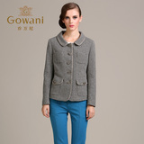 Gowani/乔万尼2015新款女装专柜正品羊毛短款修身百搭大衣外套女