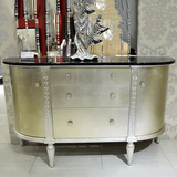 特价新古典实木餐边柜 简约欧式储物茶水柜碗柜 后现代弧形桌边柜
