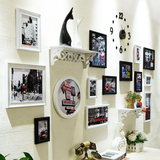客厅地中海照片墙欧式 相框墙卧室挂墙相框组合 创意带钟表相片墙
