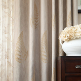 [吉屋]子菁 美式乡村植绒全遮光窗帘 简欧客厅卧室窗帘成品定制