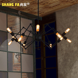 复古工业风吊灯美式乡村Loft创意灯具餐厅客厅书房吧台铁艺蜘蛛灯
