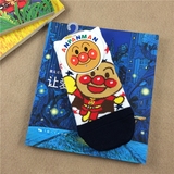 面包超人儿童日本原单外贸全棉纯棉袜子男童女童短筒卡通可爱船袜