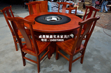 厂家直销 碳化复古火锅桌椅套件 圆形大理石火锅桌组合批发