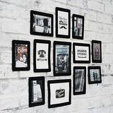 新款创意纸质照片墙粘贴式 5寸黑色复古串串卡麻绳夹子相框墙包邮