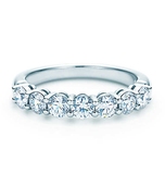 [美国正品代购]Tiffany 铂金半环共爪式 镶 钻石 钻戒 结婚戒指