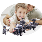 沃马积木儿童积木益智玩具拼装军事模型飞机模型宝宝玩具3-6岁