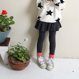 女童秋装新款 韩版 百折裙子假两件套儿童裙裤打底裤