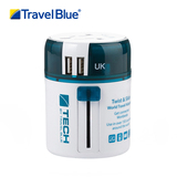 TravelBlue/蓝旅全球通用双USB转换插头 英标美标欧标奥标转换器