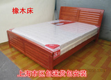 深色橡木床配床垫实木床1.5米单人床上海特价包邮简易架子床1.2