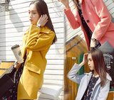 韩国2016春装新款韩版宽松显瘦中长款大码毛呢外套女茧型呢子大衣