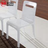 和购 现代简约餐椅 北欧木质电脑椅白色时尚 靠背椅书房椅子YX210