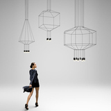 北欧吊灯创意个性现代时尚艺术客厅展厅样板房几何线条LED吊灯