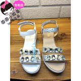 Kiss Kitty 女鞋正品代购2015年夏新款平底水钻女凉鞋 S55303-02L