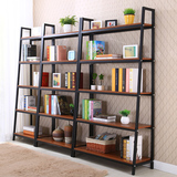 定制简易钢木书架铁艺储物架书柜落地组合置物架收纳架多层层架