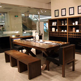 北欧宜家实木餐桌椅组合中式现代原木洽谈桌办公桌书桌子简约组装