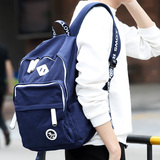 韩版潮男双肩包男士背包帆布旅行包休闲男包日韩学院初中学生书包
